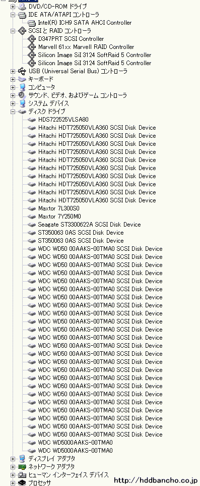 自作ハードディスクケース番長皿屋敷使用例HDD42台20.1テラバイト