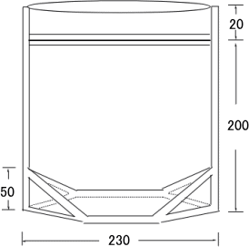 無地液体1s(冷凍)用ナイロンポリスタンドチャック袋 画像