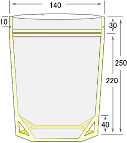 3色印刷付もずく用ナイロンポリスタンドチャック袋(小) 画像