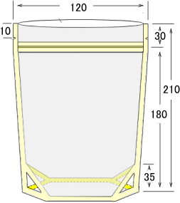 1色印刷付パックお茶用アルミスタンドチャック袋 画像